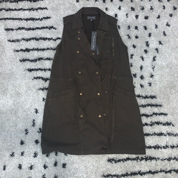 ๐ Michael Stars Double Breasted Trench Vests SIZE Medium - Picture 9 of 12